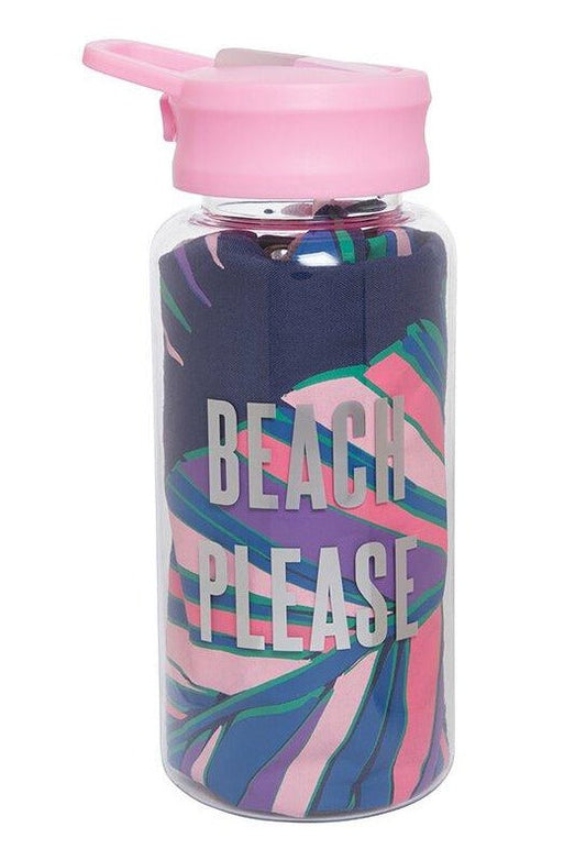 Beach Please Water Bottle and Drawstring Tote