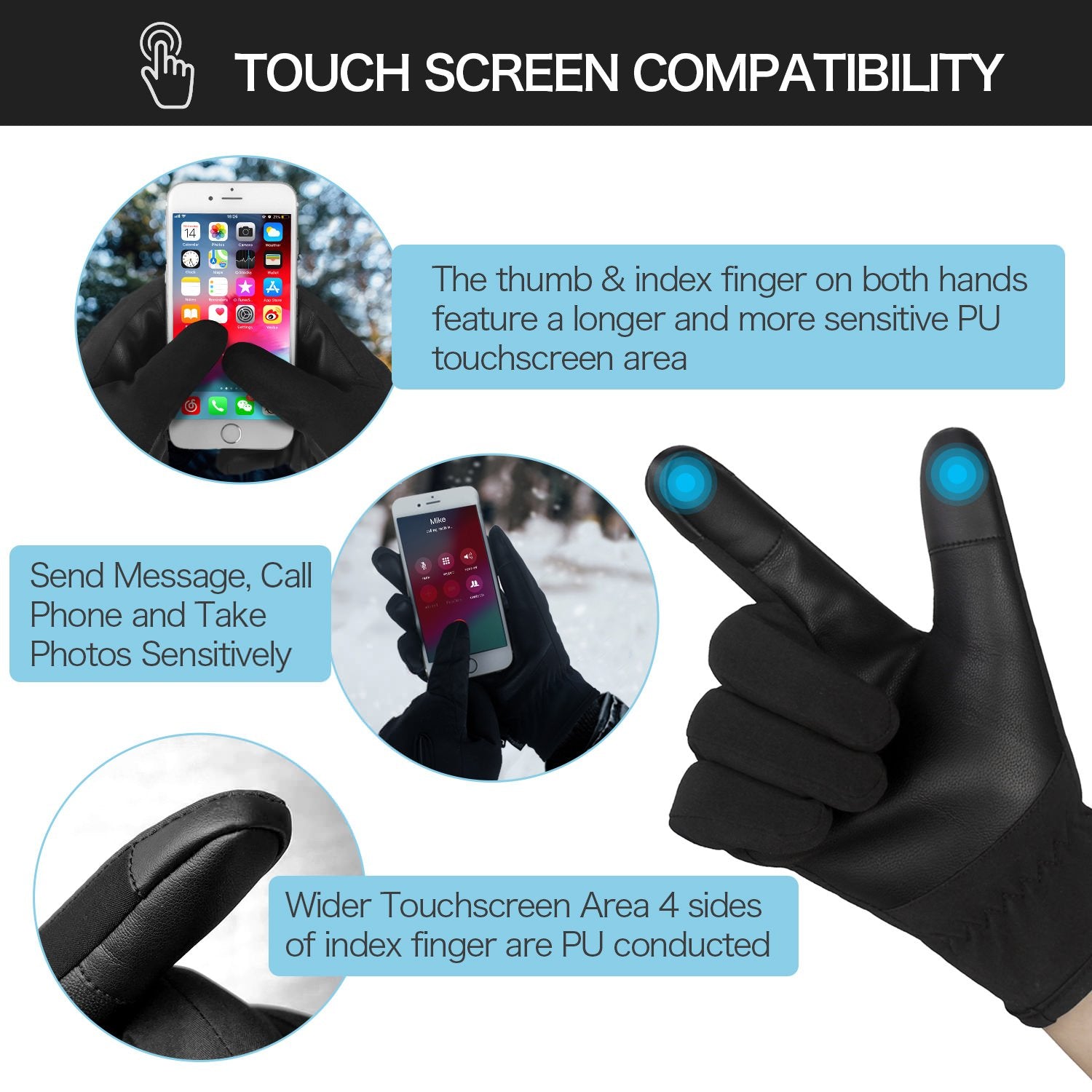 Winter Cycling Gloves with Touch Screen Feature