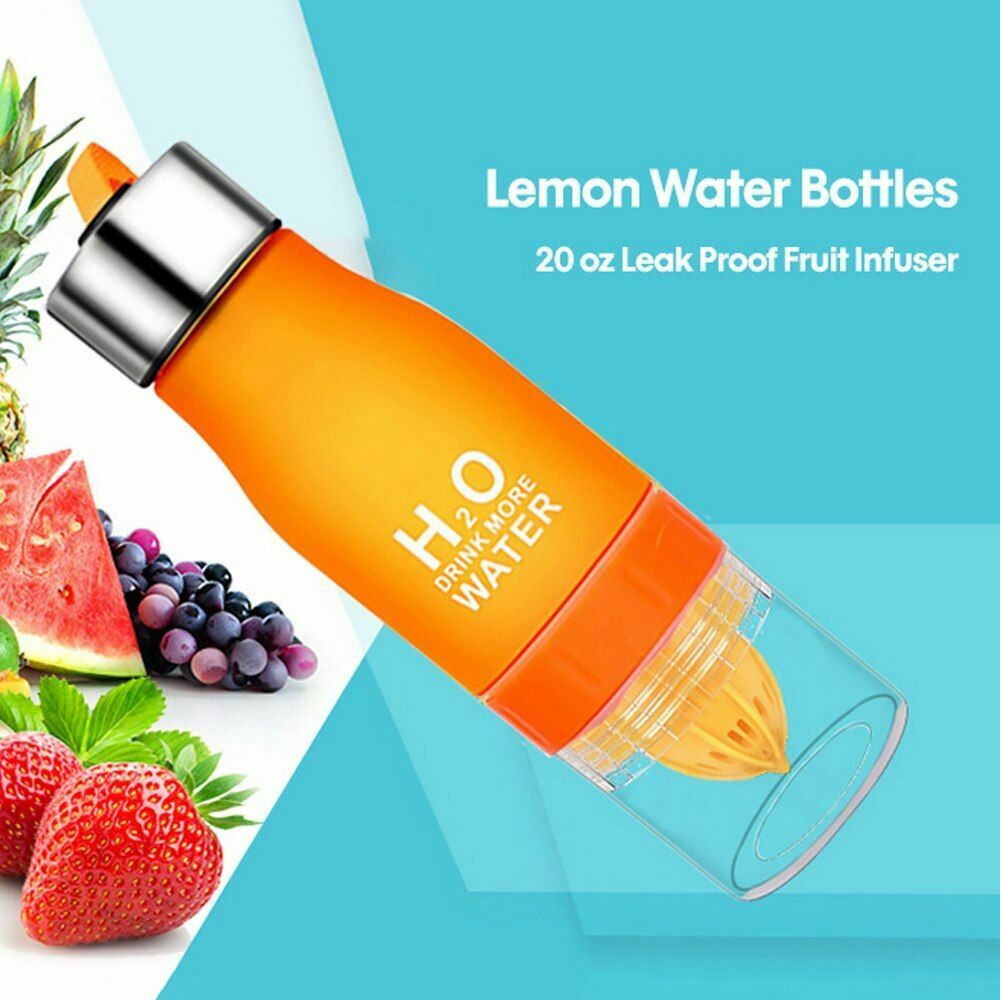 Water Bottle H2O Fruit Infuser Drink Outdoor Sport 20 oz