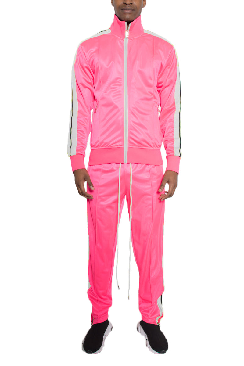 Striped Tape Front Pleat Tracksuit